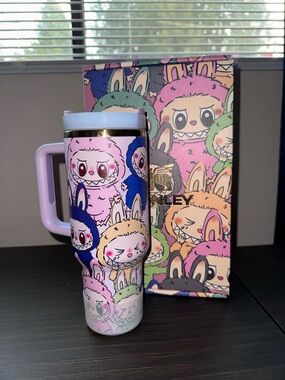 Labubu Purple Stanley 40 oz Tumbler And Accessories